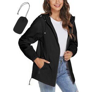 Womens Rain Jackets Waterproof Windbreaker Jacket lightweight Portable Rain Coat